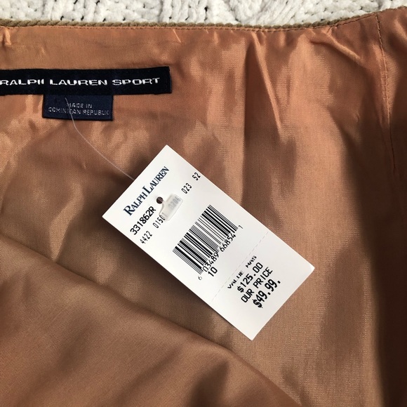 Ralph Lauren Sport 10 tan high waisted corduroy pencil skirt NWT - Picture 5 of 8